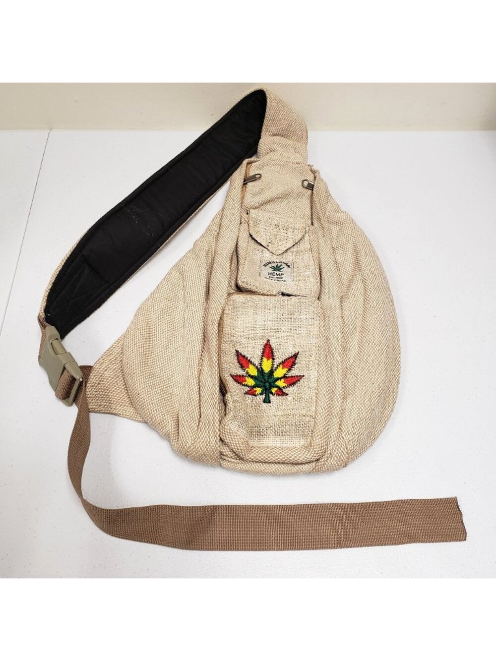 Himalayan Hemp Rasta Leaf Sling Pack Bag